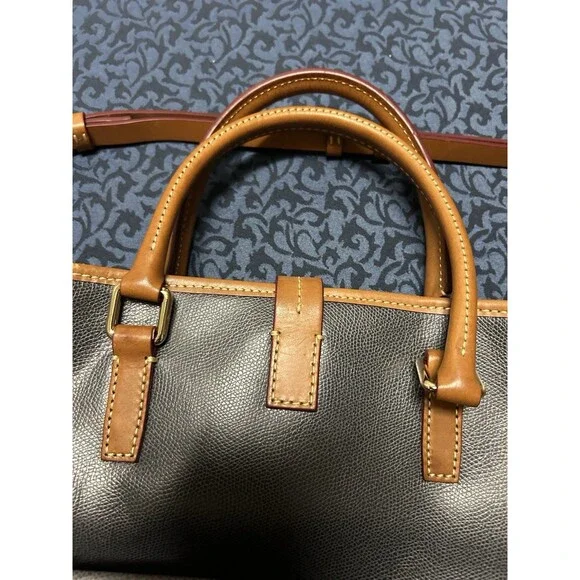 Dooney & Bourke Shelby Shopper Tote Gray Tan Leather Shoulder Bag Satchel Purse - Picture 16 of 16